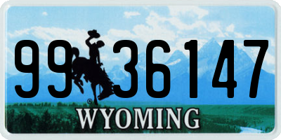 WY license plate 9936147