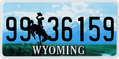 WY license plate 9936159