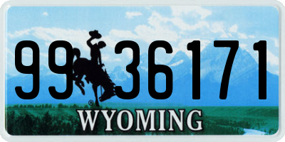WY license plate 9936171