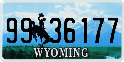 WY license plate 9936177