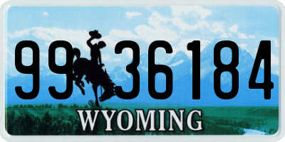 WY license plate 9936184