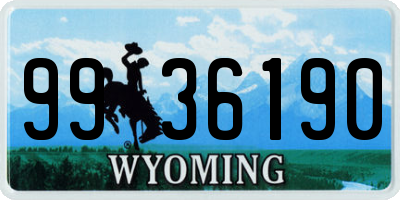 WY license plate 9936190