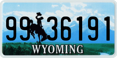 WY license plate 9936191