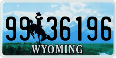 WY license plate 9936196
