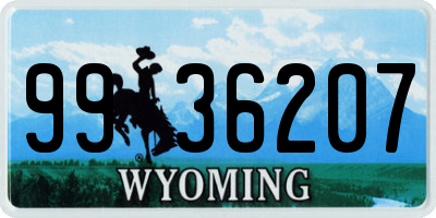 WY license plate 9936207