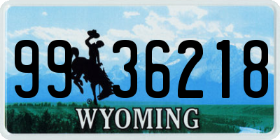 WY license plate 9936218