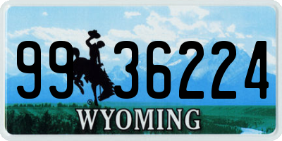 WY license plate 9936224