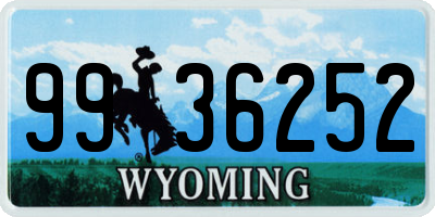 WY license plate 9936252