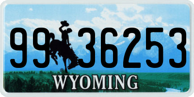 WY license plate 9936253
