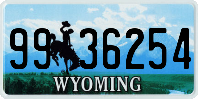 WY license plate 9936254
