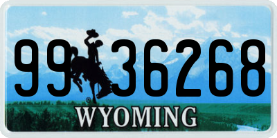 WY license plate 9936268
