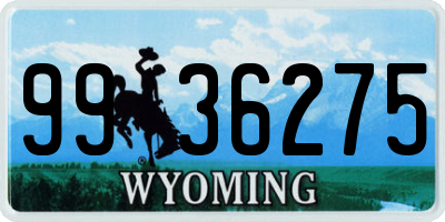 WY license plate 9936275