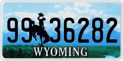 WY license plate 9936282