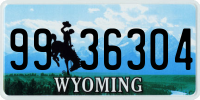 WY license plate 9936304