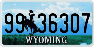 WY license plate 9936307