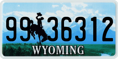 WY license plate 9936312