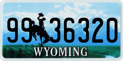 WY license plate 9936320