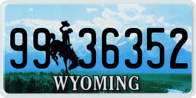 WY license plate 9936352
