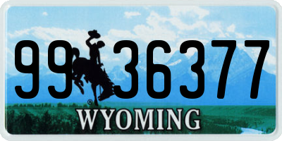 WY license plate 9936377
