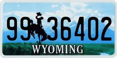WY license plate 9936402