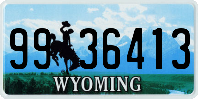 WY license plate 9936413