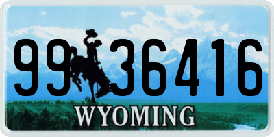WY license plate 9936416