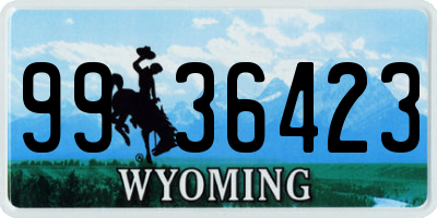 WY license plate 9936423