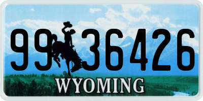 WY license plate 9936426