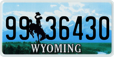 WY license plate 9936430