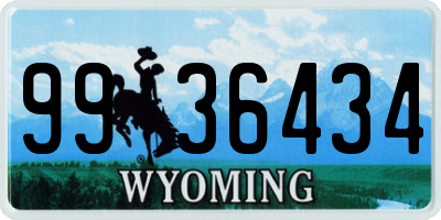 WY license plate 9936434