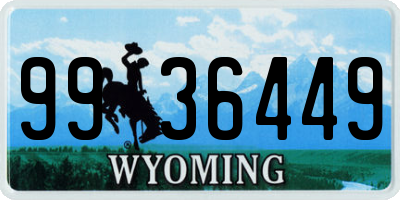 WY license plate 9936449