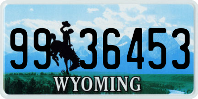 WY license plate 9936453