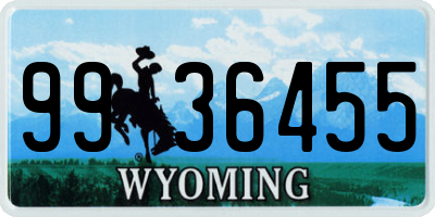 WY license plate 9936455