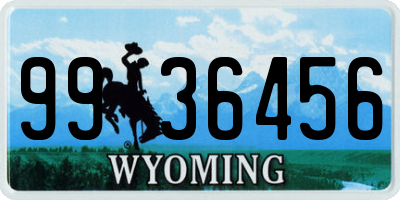 WY license plate 9936456