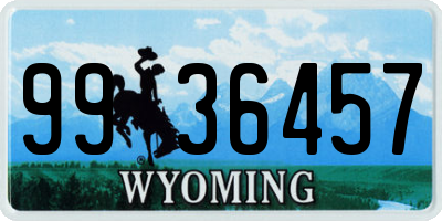 WY license plate 9936457