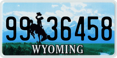 WY license plate 9936458