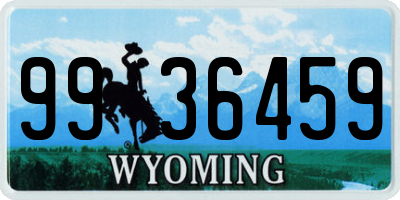 WY license plate 9936459