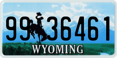 WY license plate 9936461