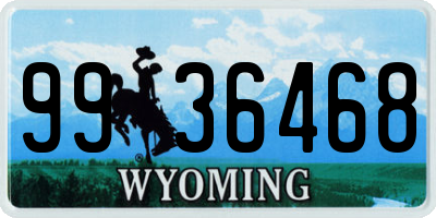 WY license plate 9936468
