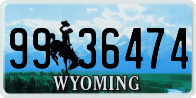WY license plate 9936474