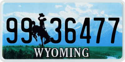 WY license plate 9936477