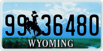 WY license plate 9936480