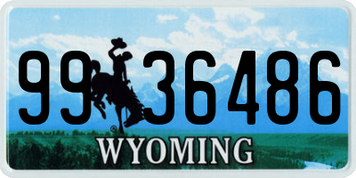 WY license plate 9936486