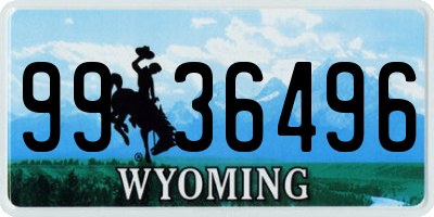 WY license plate 9936496