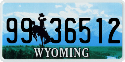WY license plate 9936512
