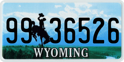 WY license plate 9936526