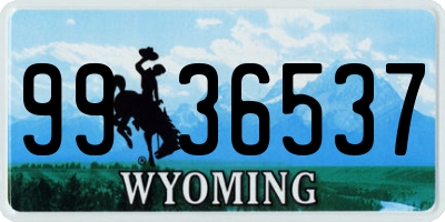 WY license plate 9936537