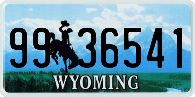 WY license plate 9936541