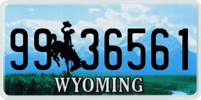 WY license plate 9936561