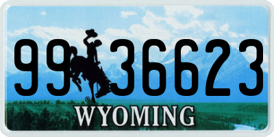 WY license plate 9936623